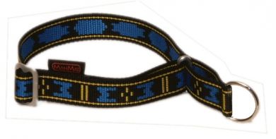 Halsband ManMat Standard mit Zugstopp reflektierend blau-grau